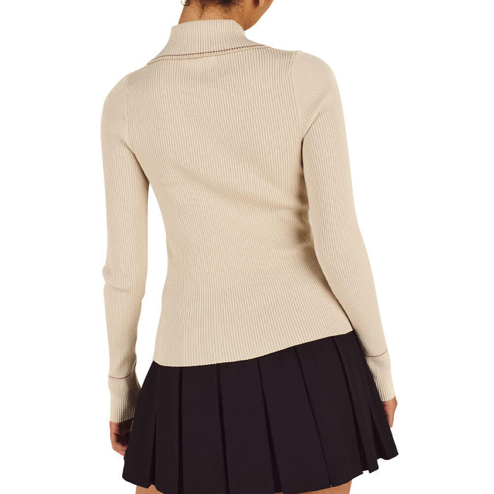 Malbon Agatha Knit Golf Polo Dove Grey - FW25 Women