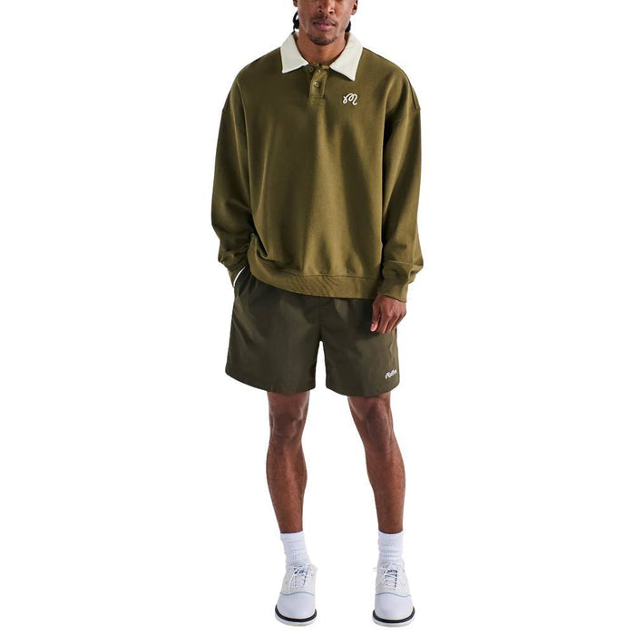 Malbon Artigianale Collared Crewneck Golf Sweater Cypress Green - SS25 Men