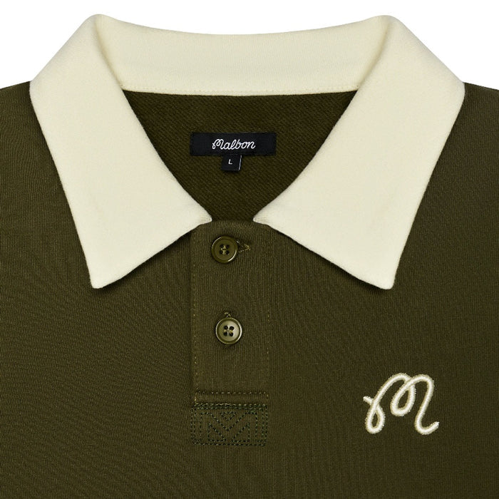 Malbon Artigianale Collared Crewneck Golf Sweater Cypress Green - SS25 Men