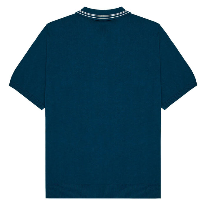 Malbon Campania Knit Golf Polo Azurra - SS25 Men