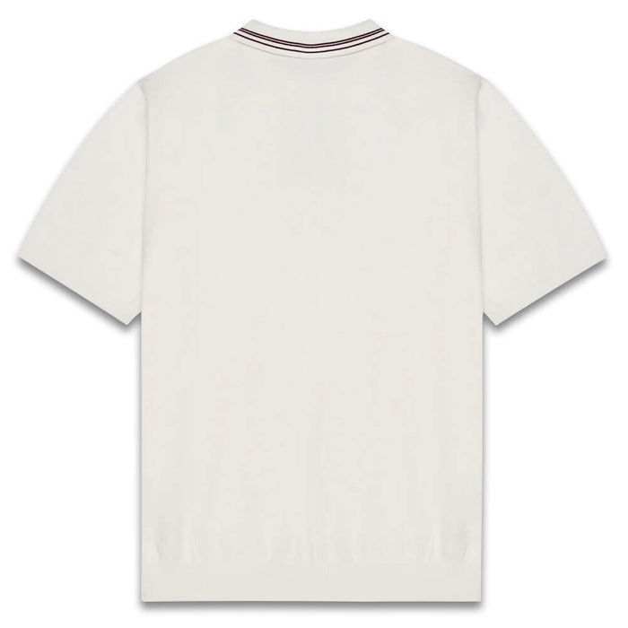 Malbon Campania Knit Golf Polo Ivory - SS25 Men