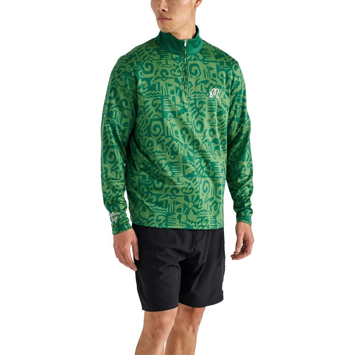 Malbon Capo Performance Quarter Zip Golf Pullover Kelly Green - SS25 Men