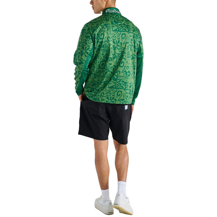Malbon Capo Performance Quarter Zip Golf Pullover Kelly Green - SS25 Men