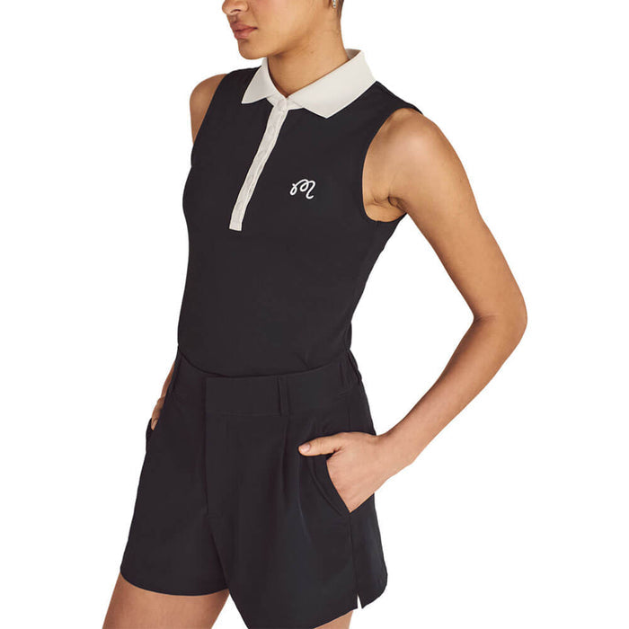 Malbon Claudia Sleeveless Golf Polo Black - 26 Women