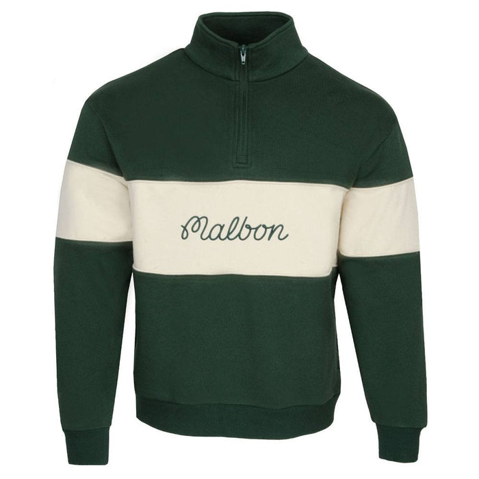 Malbon Collegiate Quarter Zip Golf Pullover Hunter Green - 23 Men