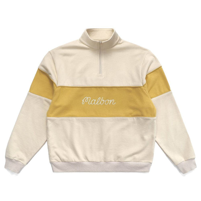 Malbon Collegiate Quarter Zip Golf Pullover Natural - 23 Men