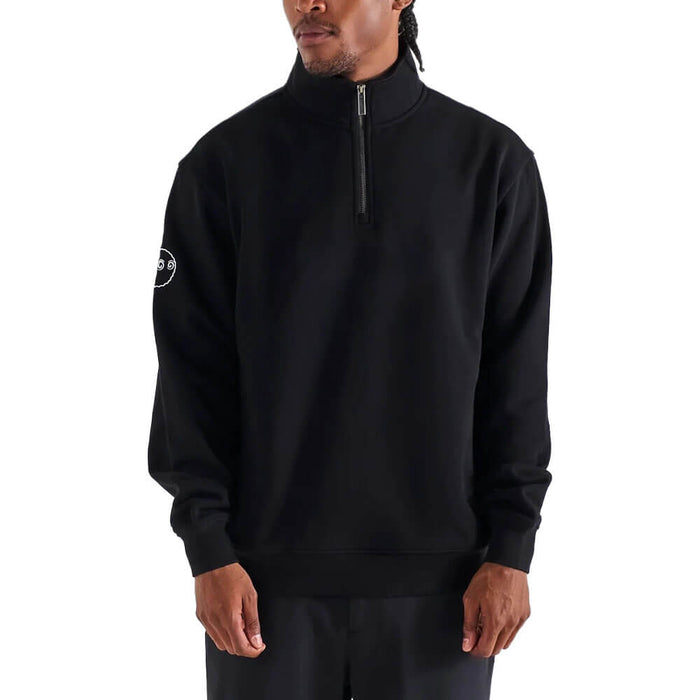 Malbon Collegiate Unbadged Golf Sweatshirt Black - FW25 Men