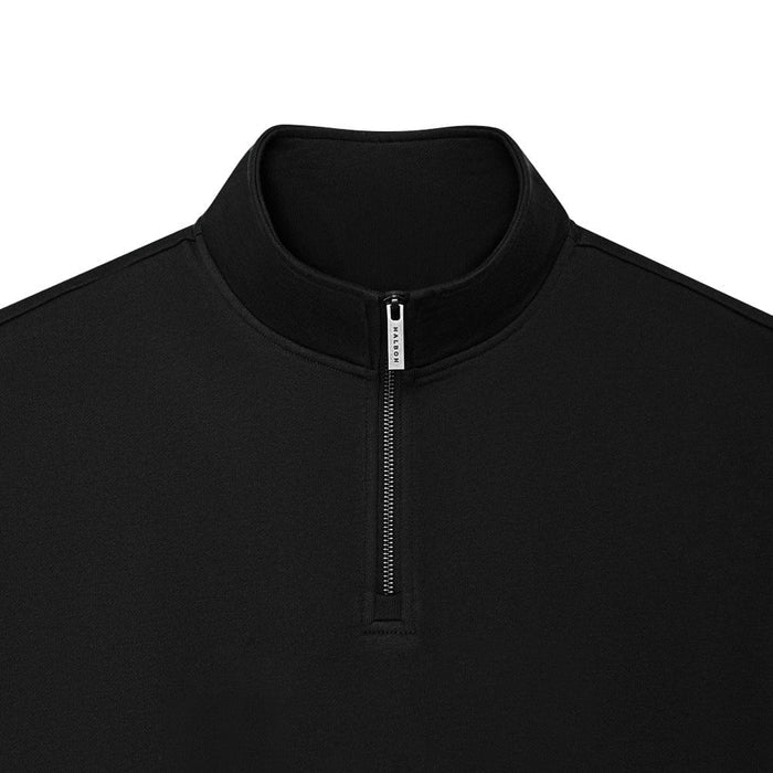 Malbon Collegiate Unbadged Golf Sweatshirt Black - FW25 Men