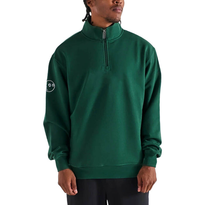 Malbon Collegiate Unbadged Golf Sweatshirt Forest - FW25 Men