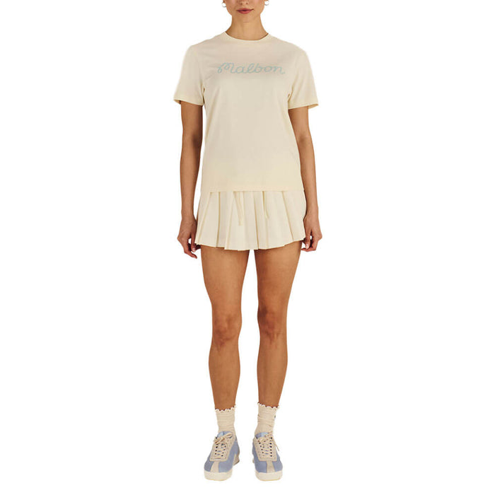 Malbon Cosette Script Golf T-Shirt Cream - SS26 Women