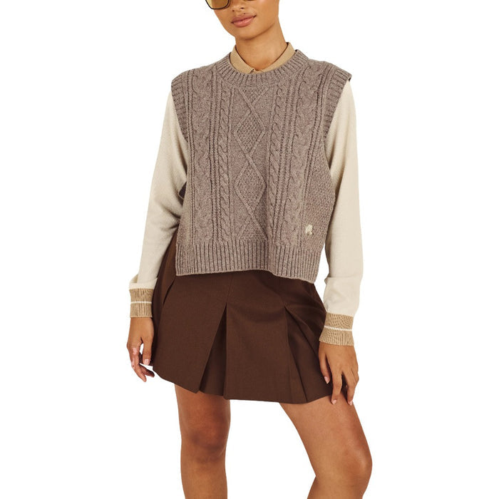 Malbon Elspeth Sweater Golf Vest Light Brown - FW25 Women