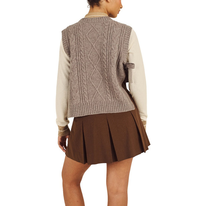 Malbon Elspeth Sweater Golf Vest Light Brown - FW25 Women