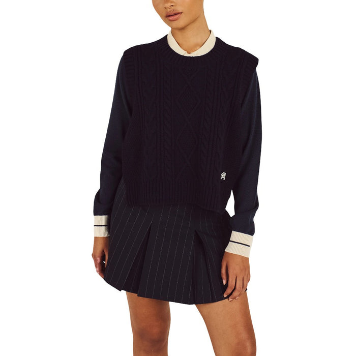 Malbon Elspeth Sweater Golf Vest Navy - FW25 Women