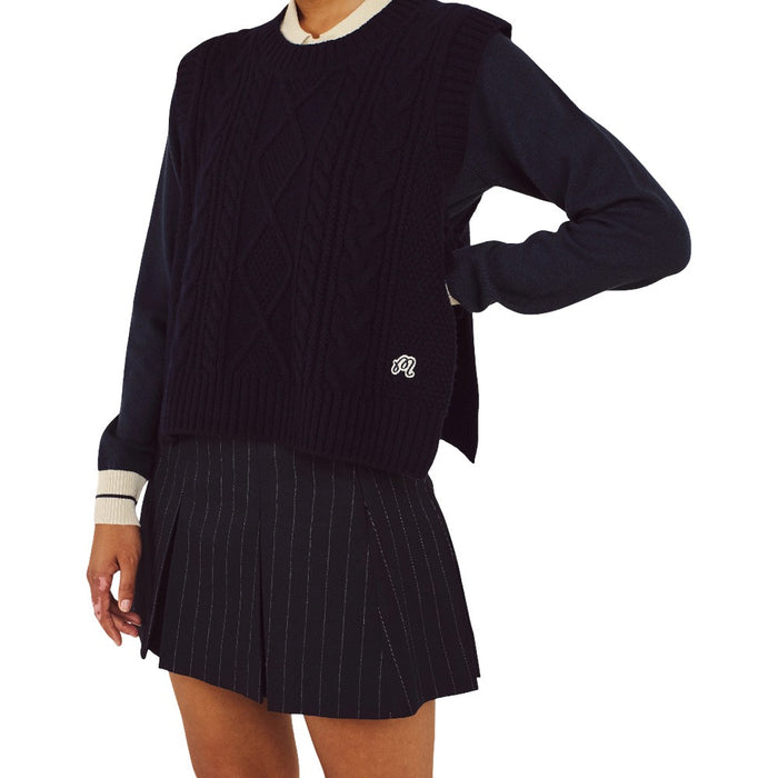 Malbon Elspeth Sweater Golf Vest Navy - FW25 Women