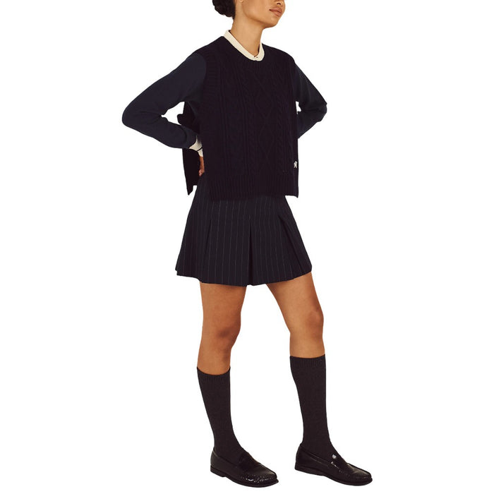 Malbon Elspeth Sweater Golf Vest Navy - FW25 Women
