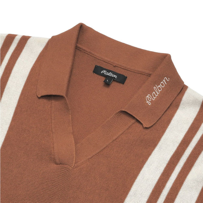 Malbon Everette Shortsleeve Knit Golf Polo Cognac - 23 Men