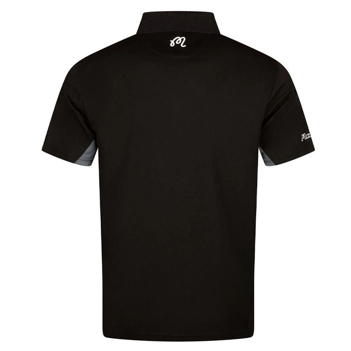 Malbon Evergreen Paneled Pique Golf Polo Black/Charcoal - SS24