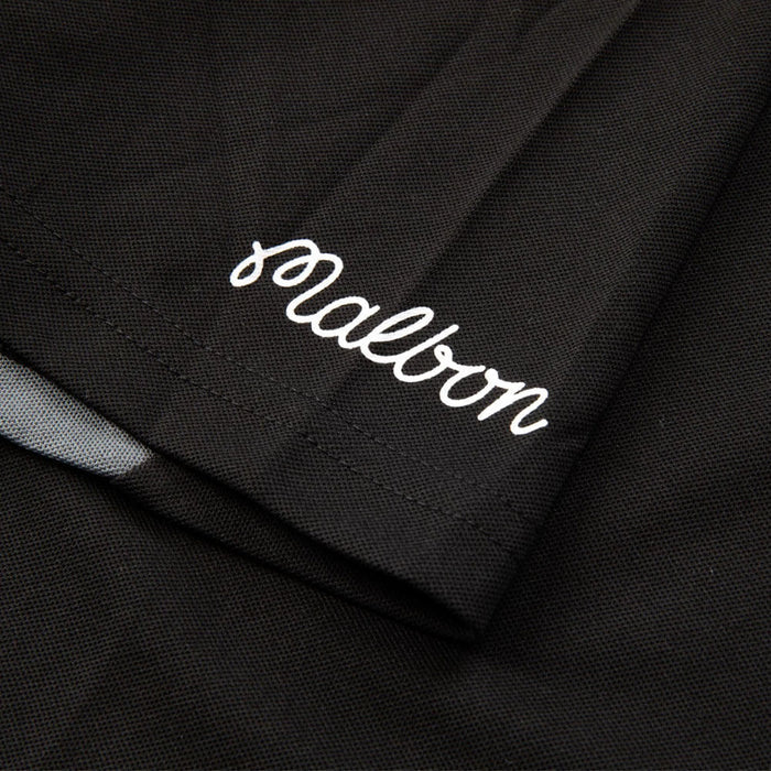 Malbon Evergreen Paneled Pique Golf Polo Black/Charcoal - SS24
