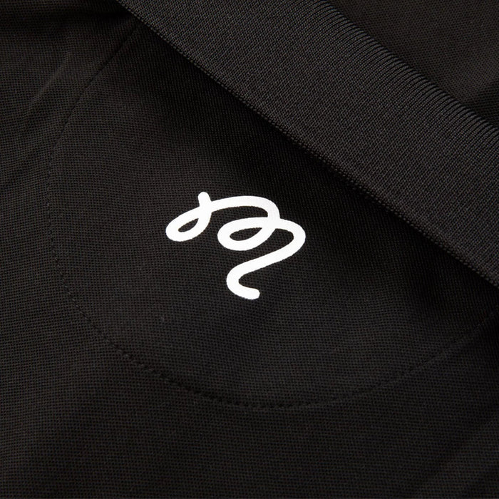 Malbon Evergreen Paneled Pique Golf Polo Black/Charcoal - SS24