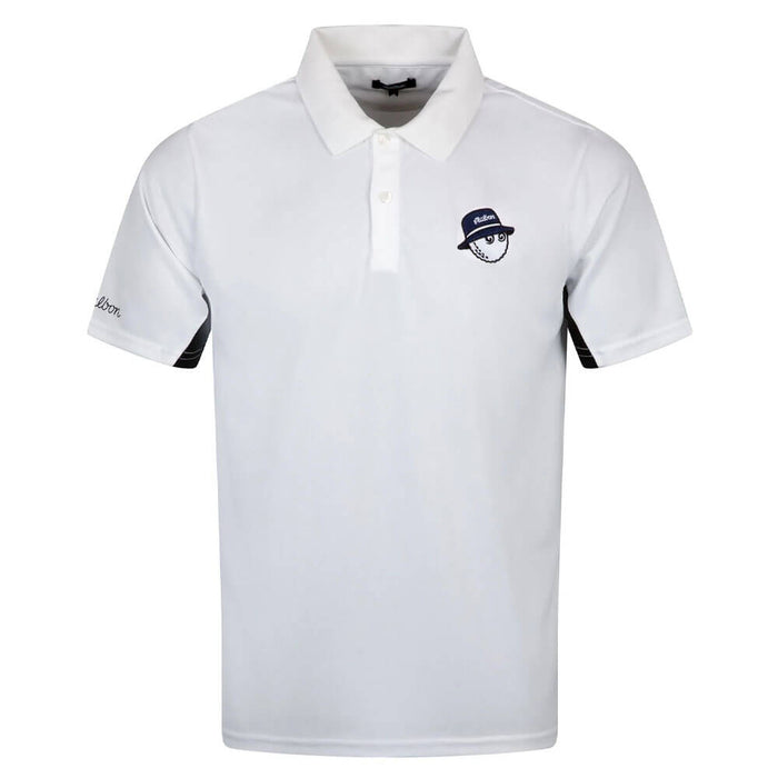 Malbon Evergreen Paneled Pique Golf Polo White/Black - SS24