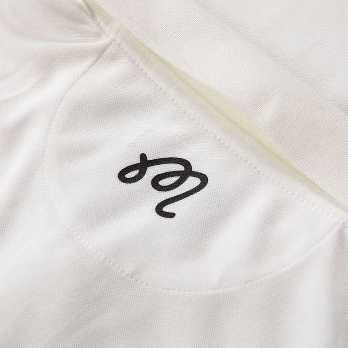 Malbon Evergreen Paneled Pique Golf Polo White/Black - SS24