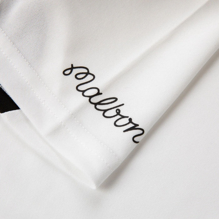 Malbon Evergreen Paneled Pique Golf Polo White/Black - SS24