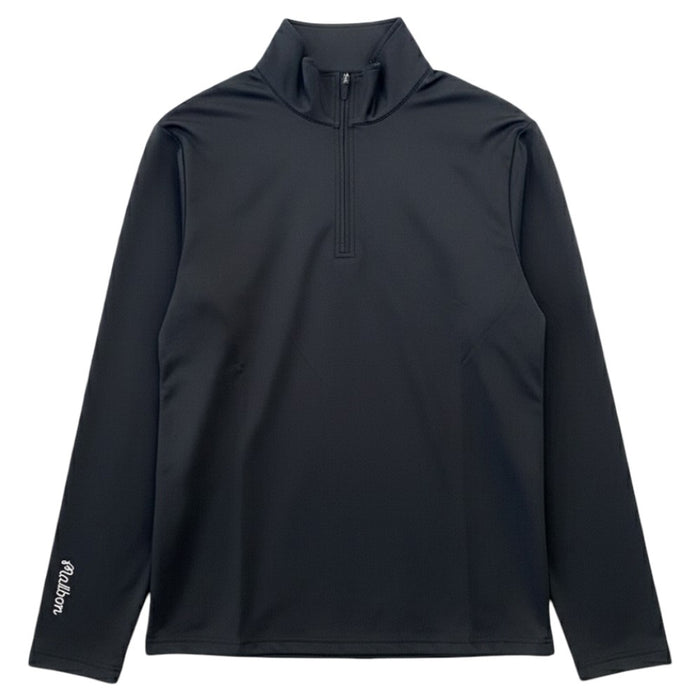 Malbon Evergreen Perforated Quarter Zip Golf Pullover Black - FW25 Men