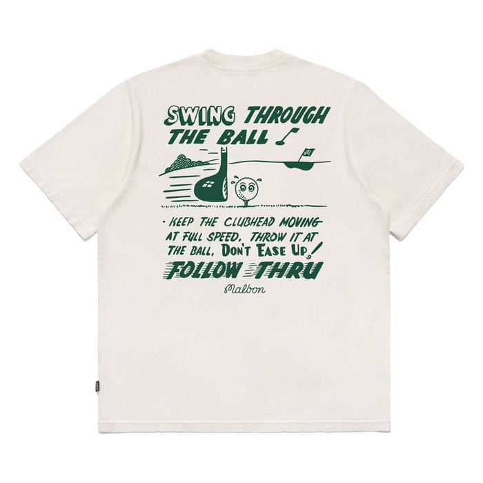 Malbon Follow Thru SS Pocket Golf T-Shirt Ivory - FW24