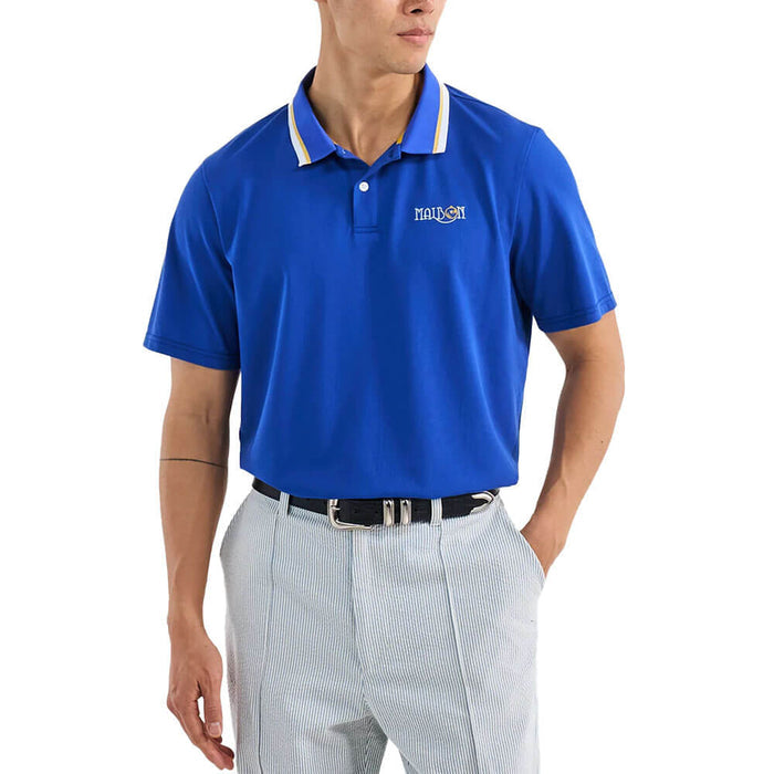 Malbon Grasse Pique Golf Polo Blue - SS25 Men