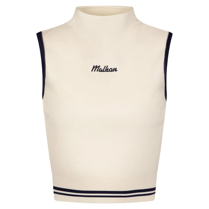 Malbon Kara Mock Neck Golf Vest Ivory - SS25 Women