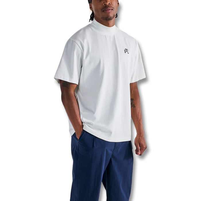 Malbon Mare Mockneck Golf T-Shirt White - SS25 Men