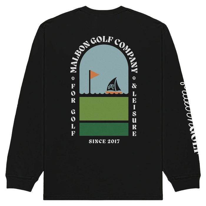 Malbon Marina Longsleeve Golf T-Shirt Black - SS25 Men