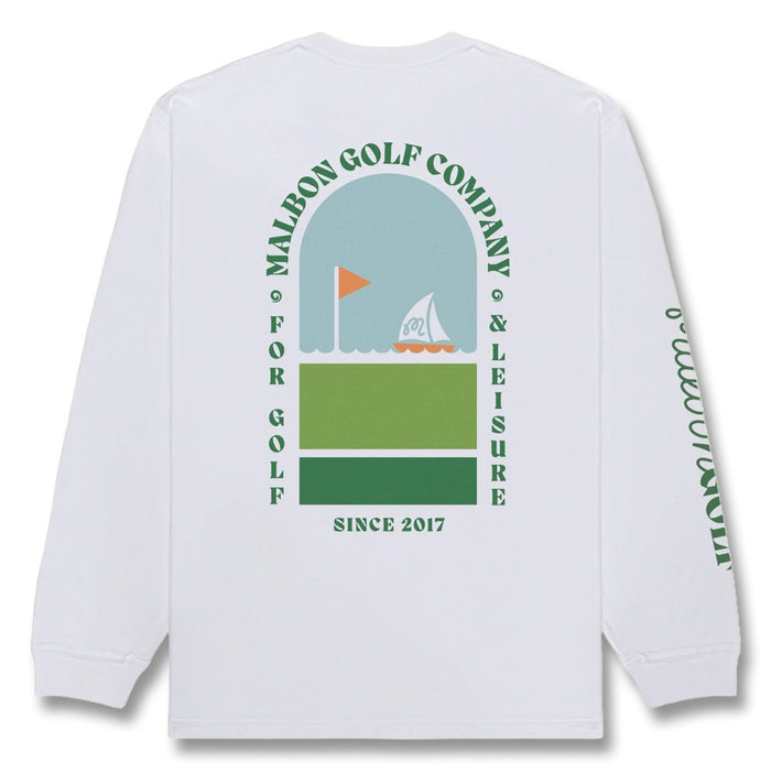 Malbon Marina Longsleeve Golf T-Shirt White - SS25 Men