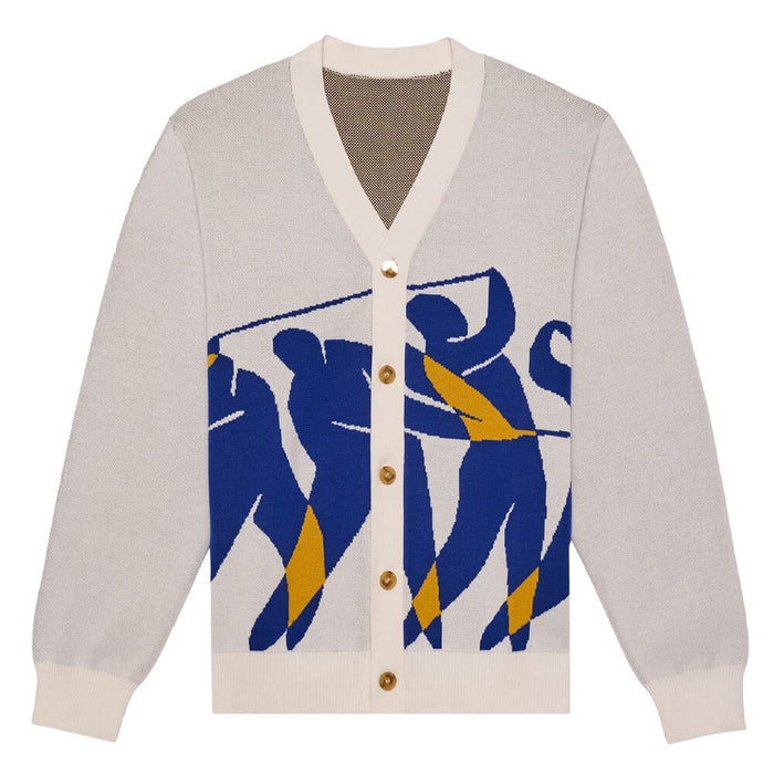 Malbon Matisse Cardigan Golf Sweater White - SS25 Men