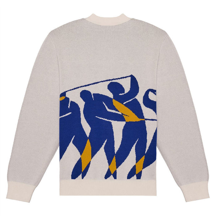 Malbon Matisse Cardigan Golf Sweater White - SS25 Men