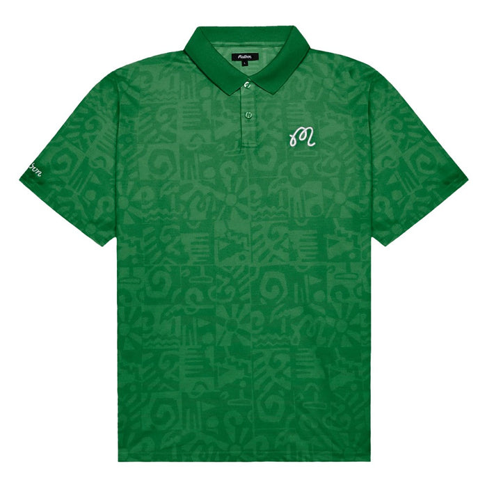 Malbon Mezzi Performance Pique Printed Golf Polo Kelly Green - SS25 Men