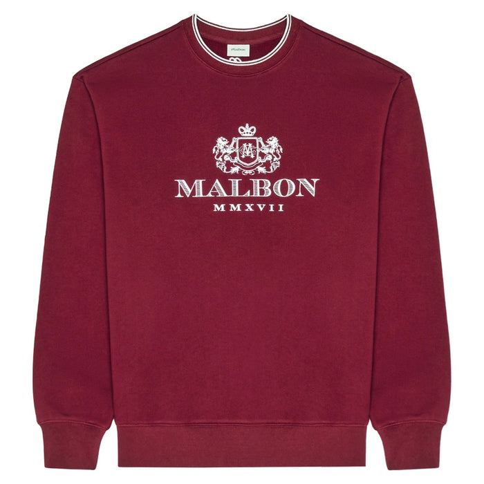 Malbon Monarch Crewneck Golf Sweatshirt Red Mahogany - FW25 Men