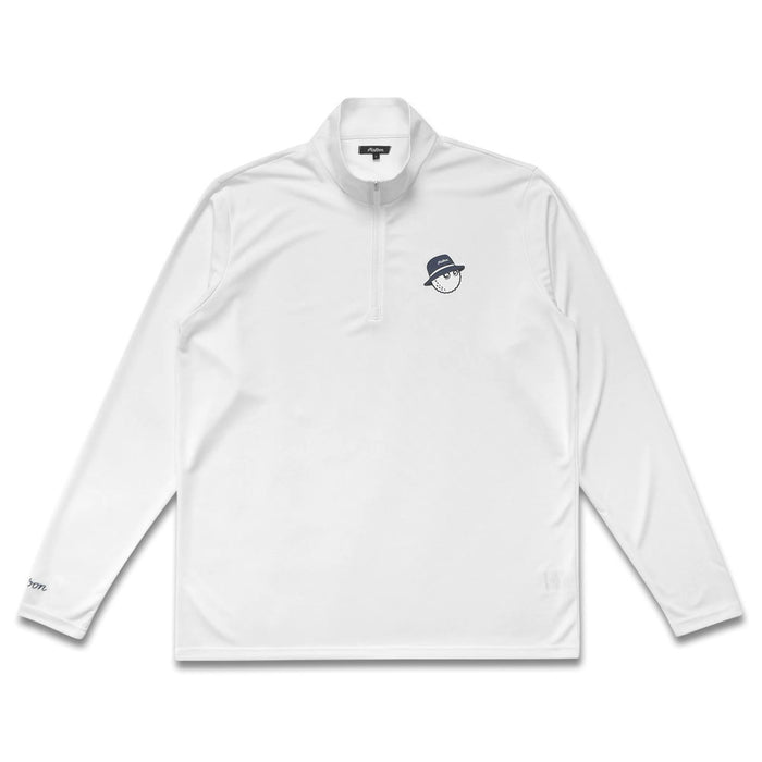 Malbon Performance 1/4 Zip Golf Pullover White - FW23