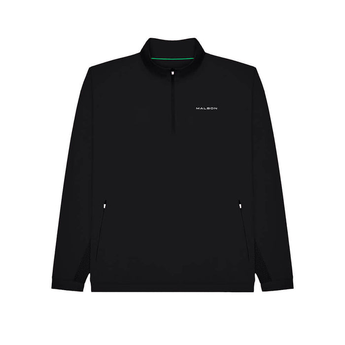 Malbon Performance Quarter Zip Shell Golf Pullover Black - FW25 Men