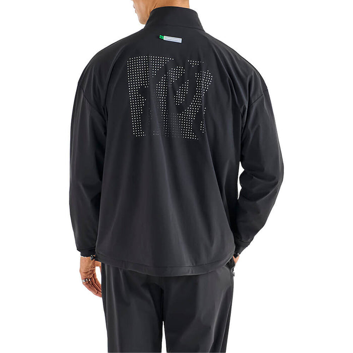 Malbon Performance Quarter Zip Shell Golf Pullover Black - FW25 Men