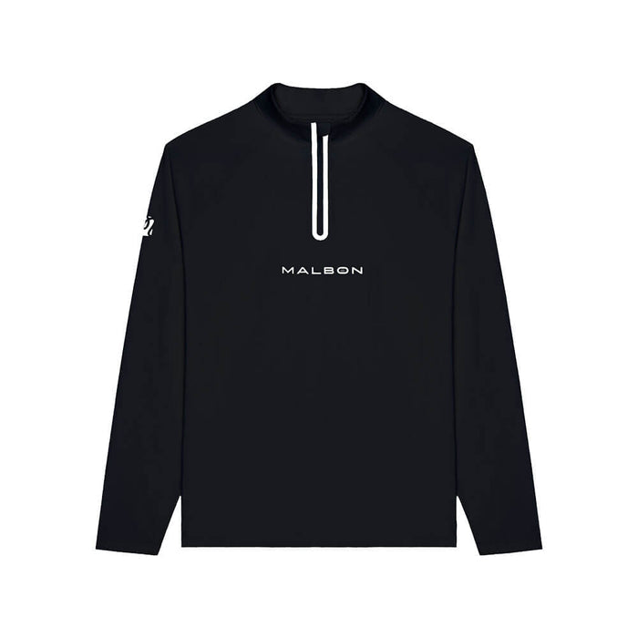 Malbon Performance Raglan Quarter Zip Golf Pullover Black - FW25 Men