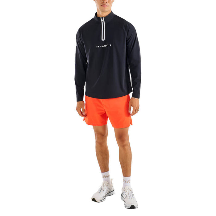 Malbon Performance Raglan Quarter Zip Golf Pullover Black - FW25 Men