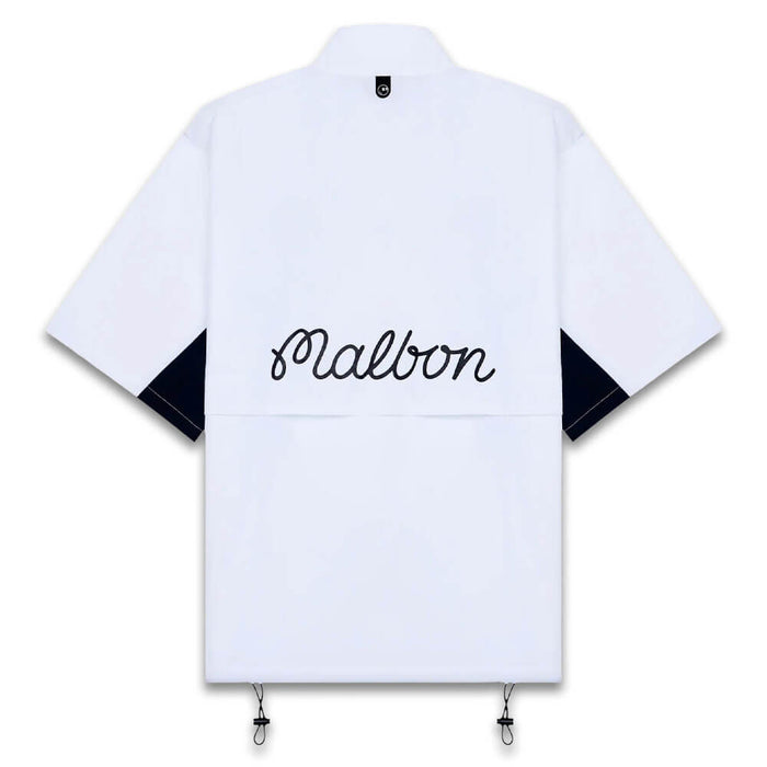 Malbon Pine Unbadged Golf Windshirt White - FW25 Men