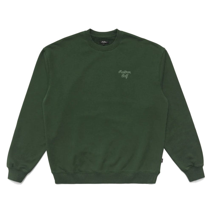 Malbon Script Crewneck Golf Sweater Hunter Green - 23 Men