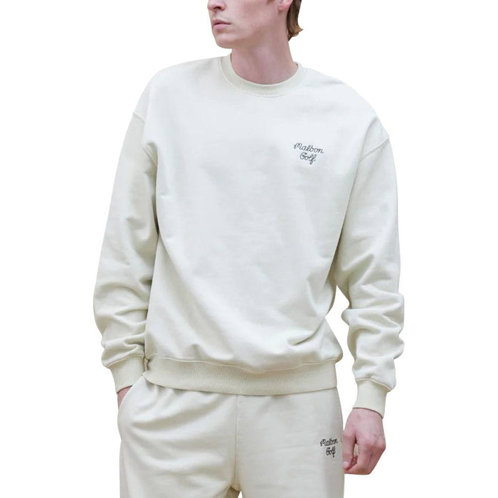 Malbon Script Crewneck Golf Sweater Natural - 23 Men
