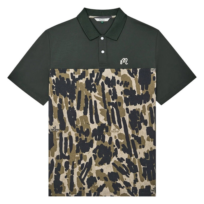 Malbon Tour Divot Camo Golf Polo Bark Camo - SS26 Men