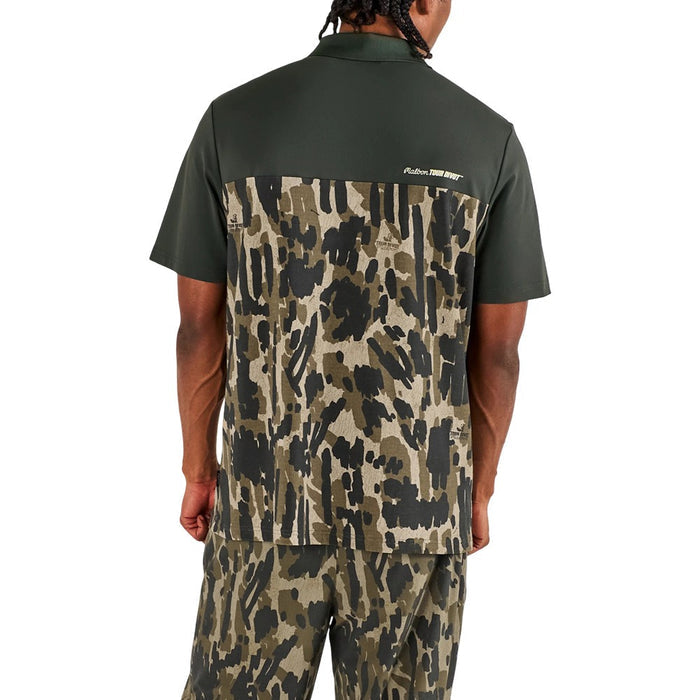 Malbon Tour Divot Camo Golf Polo Bark Camo - SS26 Men