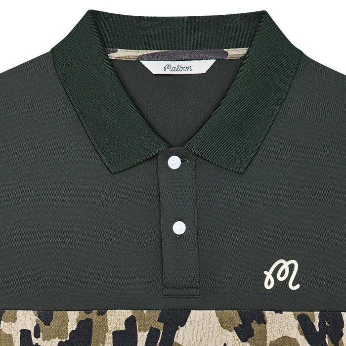 Malbon Tour Divot Camo Golf Polo Bark Camo - SS26 Men