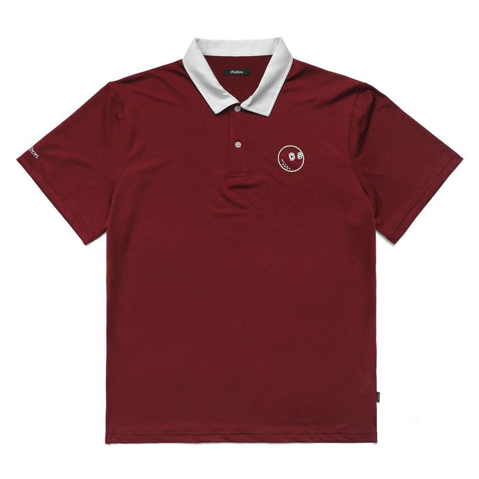 Malbon Trophy Baldwin Mesh Golf Polo Burgundy - 23 Men