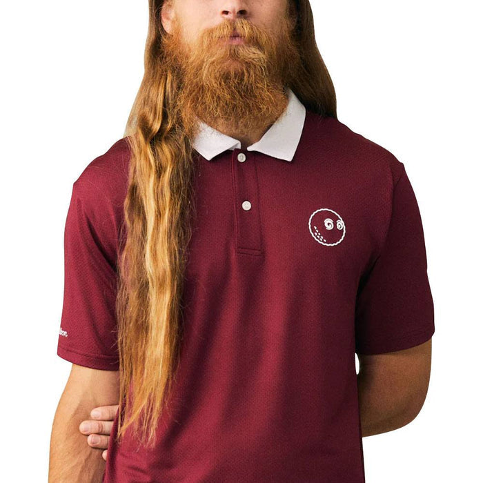 Malbon Trophy Baldwin Mesh Golf Polo Burgundy - 23 Men